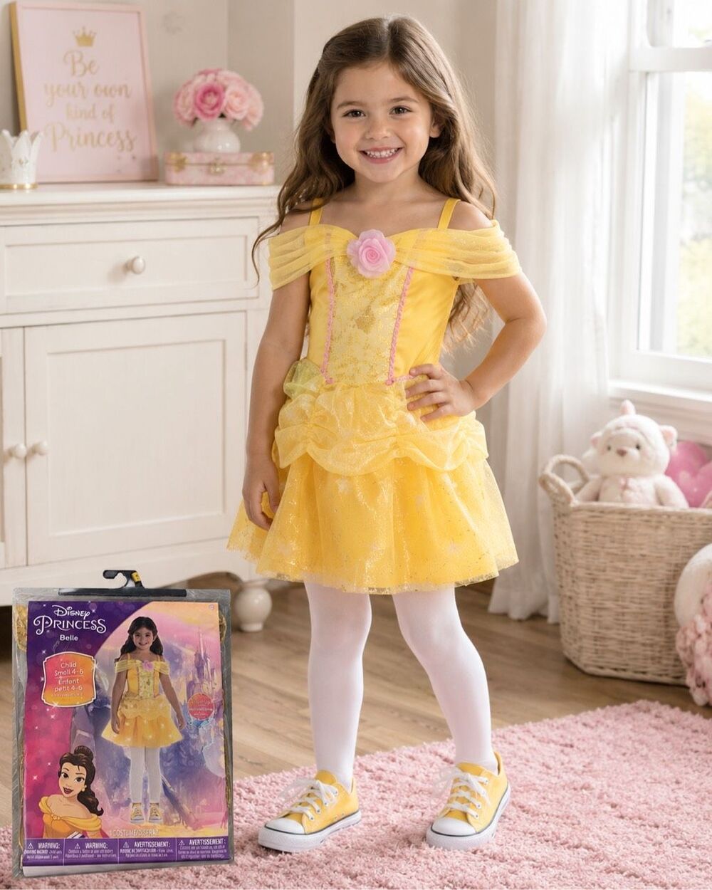 New Licensed Disney Belle Costume Princess Beauty & The Beast Child Small 4-6